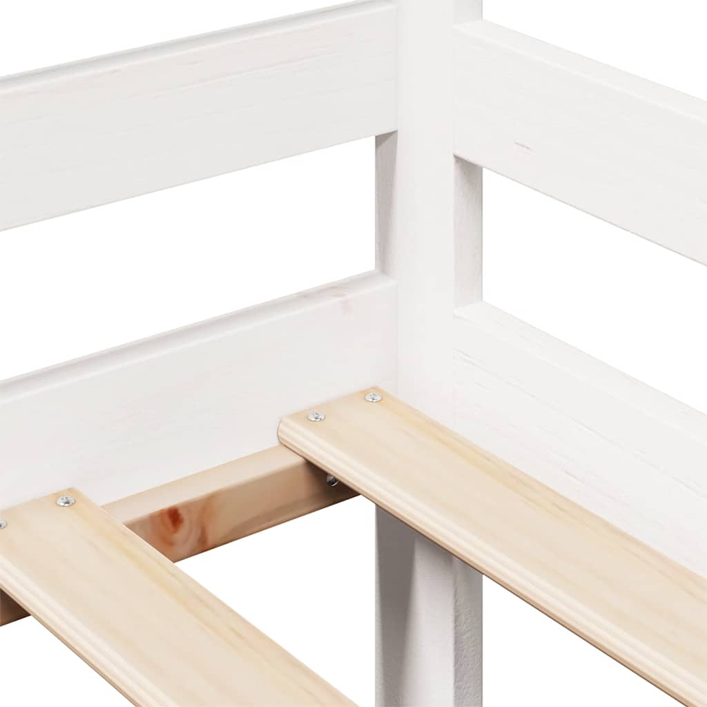 daybed med skuffer 90x200 cm massivt fyrretræ hvid