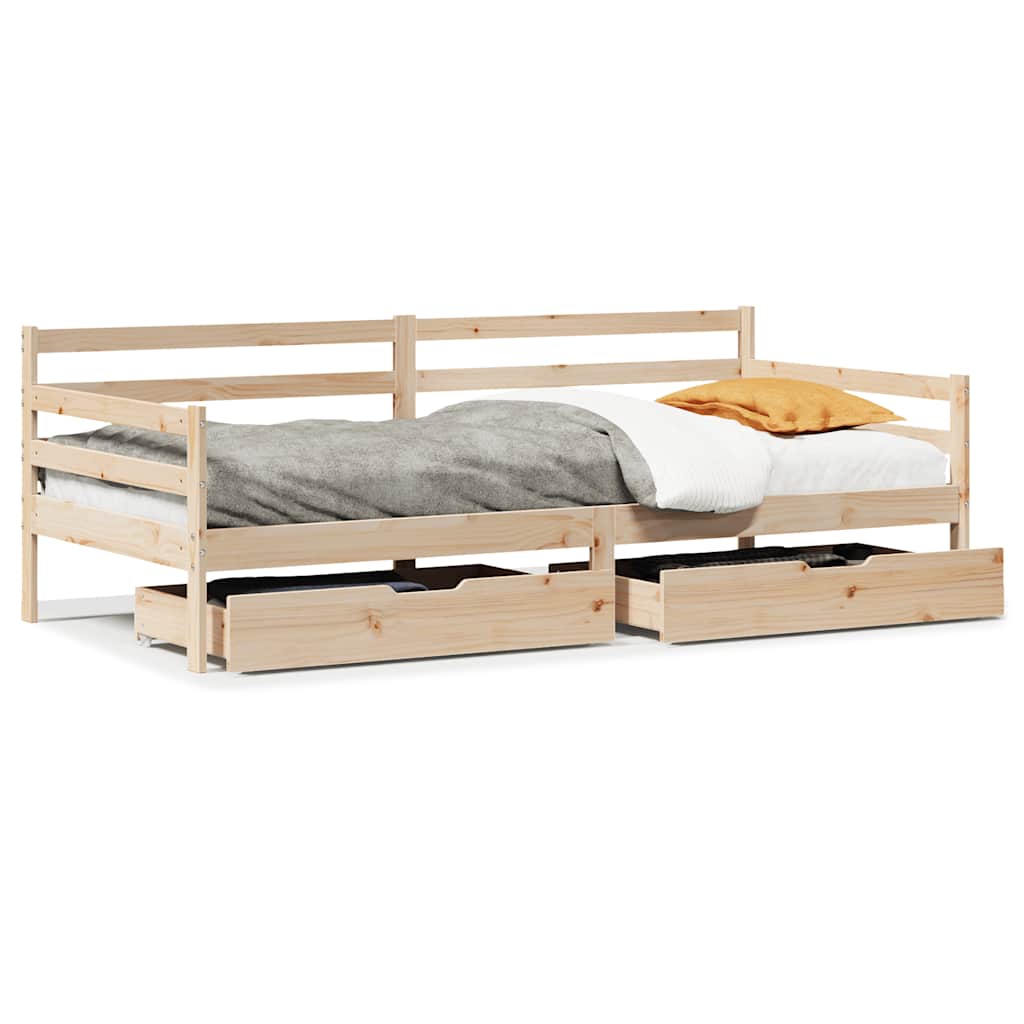 daybed med skuffer 90x190 cm massivt fyrretræ