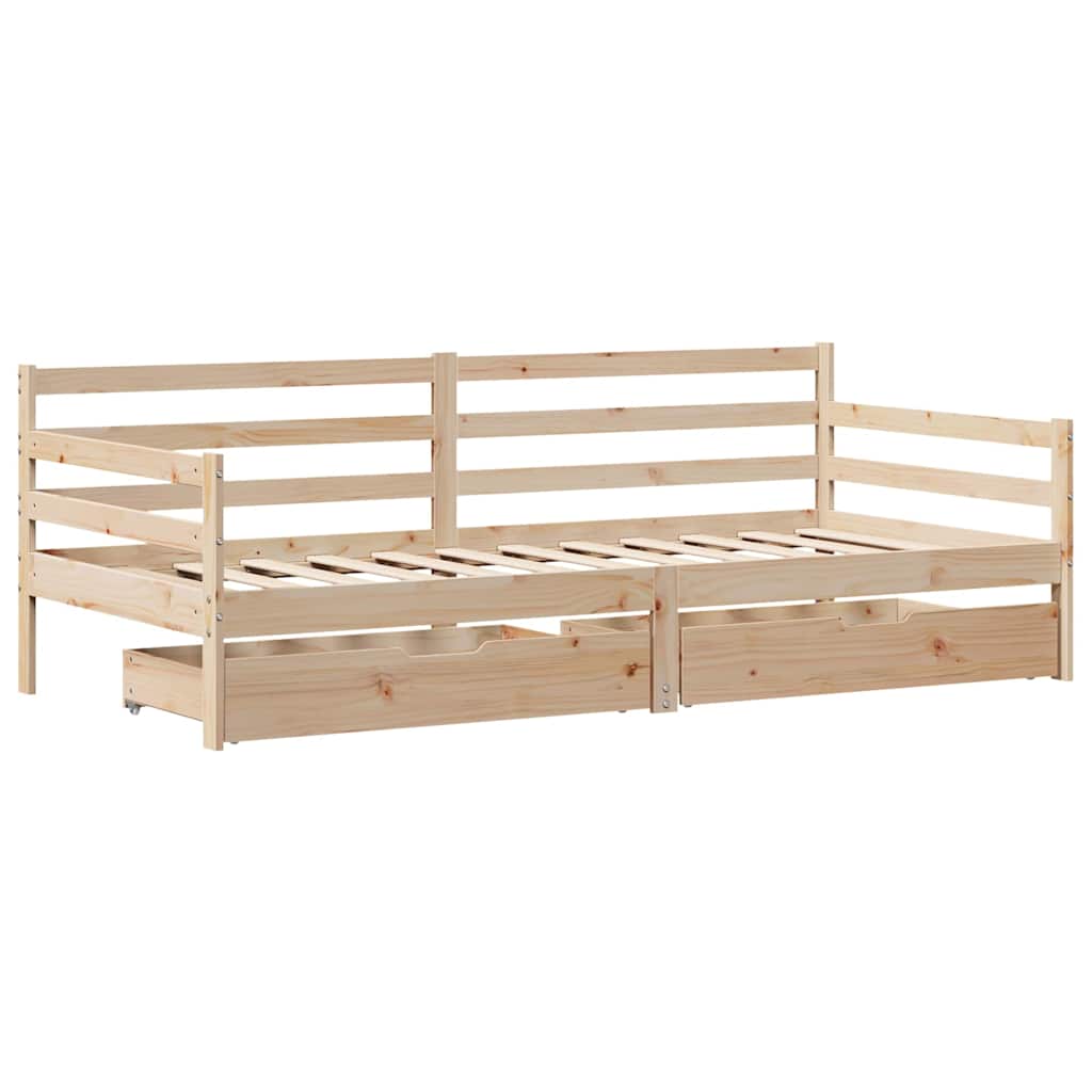 daybed med skuffer 90x190 cm massivt fyrretræ