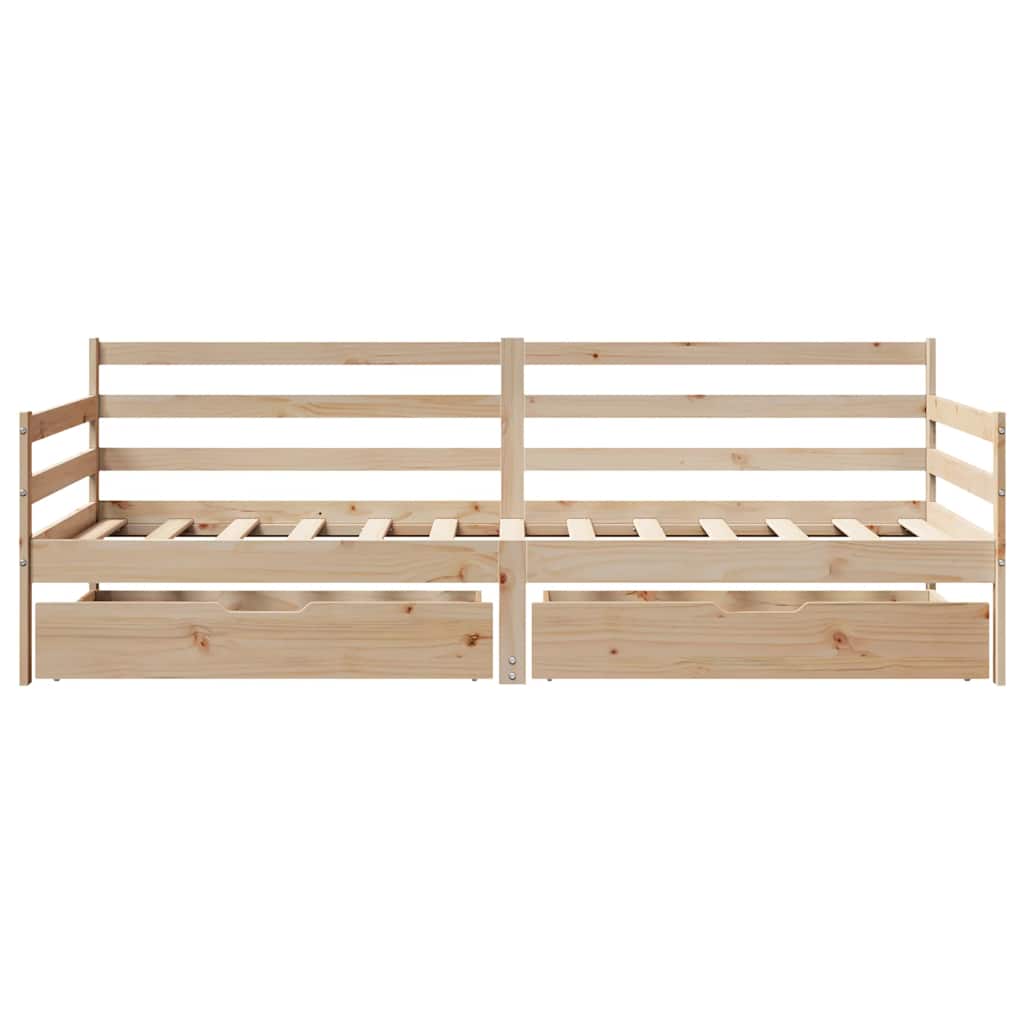 daybed med skuffer 90x190 cm massivt fyrretræ