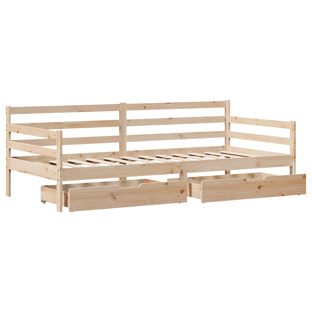 daybed med skuffer 90x190 cm massivt fyrretræ