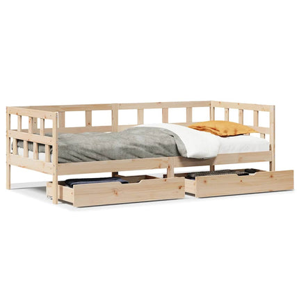 daybed med skuffer 90x190 cm massivt fyrretræ