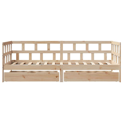daybed med skuffer 90x190 cm massivt fyrretræ