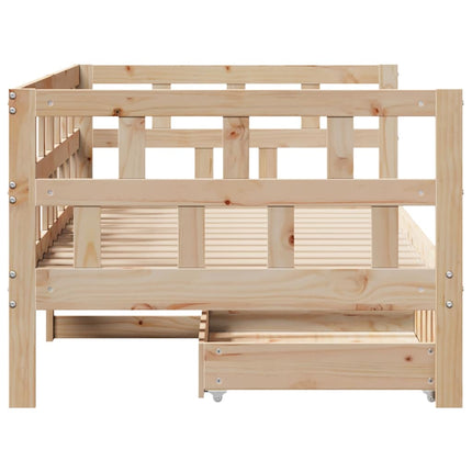 daybed med skuffer 90x190 cm massivt fyrretræ