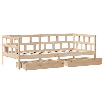 daybed med skuffer 90x190 cm massivt fyrretræ