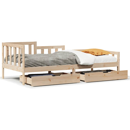 daybed med skuffer 90x190 cm massivt fyrretræ
