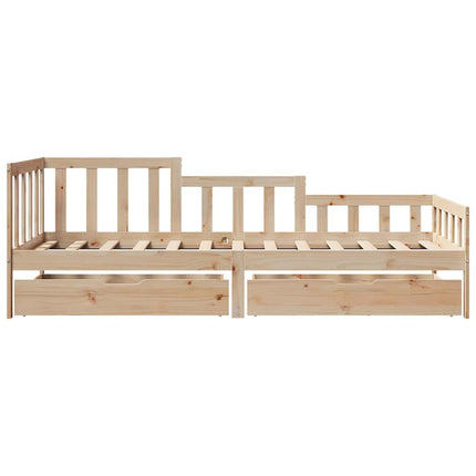 daybed med skuffer 90x190 cm massivt fyrretræ