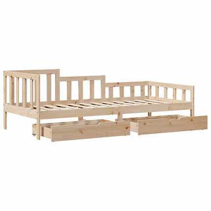 daybed med skuffer 90x190 cm massivt fyrretræ