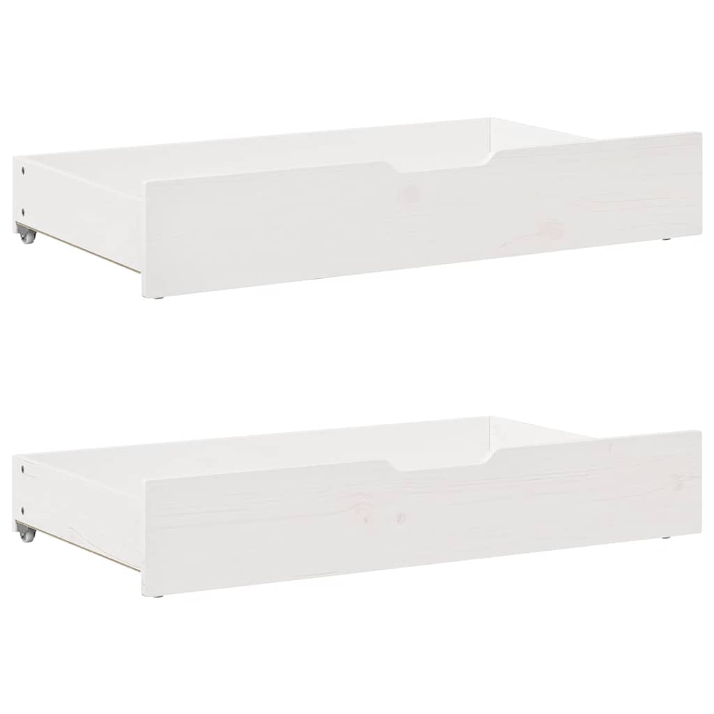 daybed med skuffer 90x200 cm massivt fyrretræ hvid