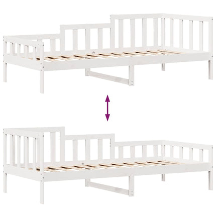 daybed med skuffer 90x200 cm massivt fyrretræ hvid