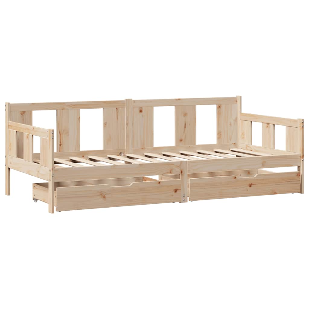 daybed med skuffer 90x190 cm massivt fyrretræ