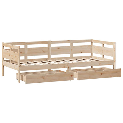daybed med skuffer 90x190 cm massivt fyrretræ