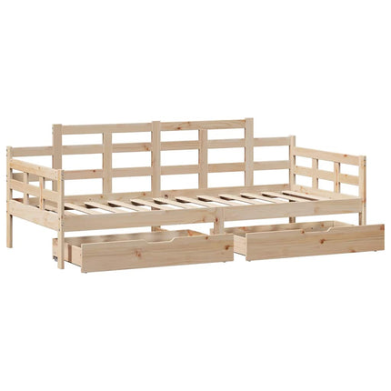daybed med skuffer 90x190 cm massivt fyrretræ