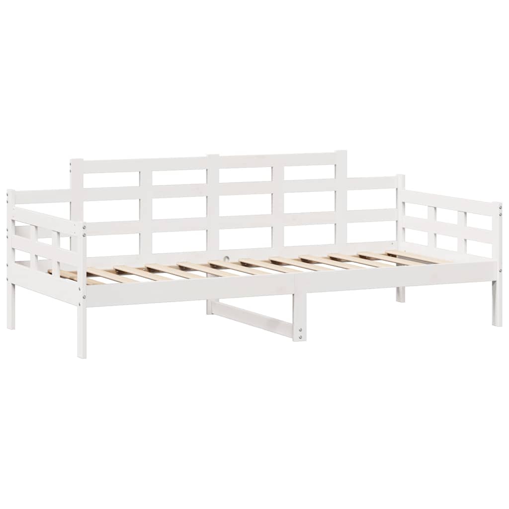 daybed med skuffer 90x190 cm massivt fyrretræ hvid