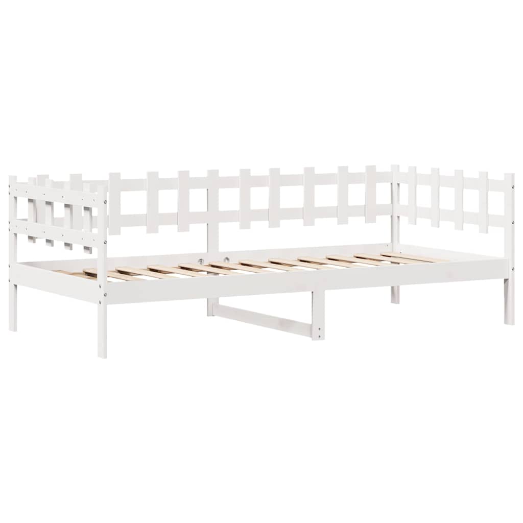 daybed med skuffer 90x200 cm massivt fyrretræ hvid