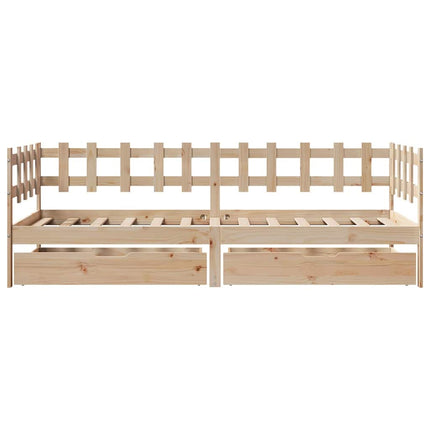 daybed med skuffer 90x190 cm massivt fyrretræ