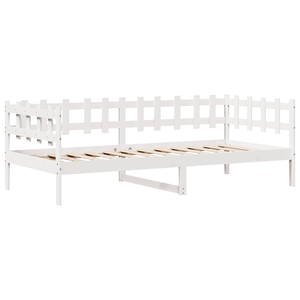 daybed med skuffer 90x190 cm massivt fyrretræ hvid