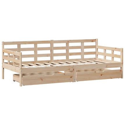 daybed med skuffer 90x190 cm massivt fyrretræ