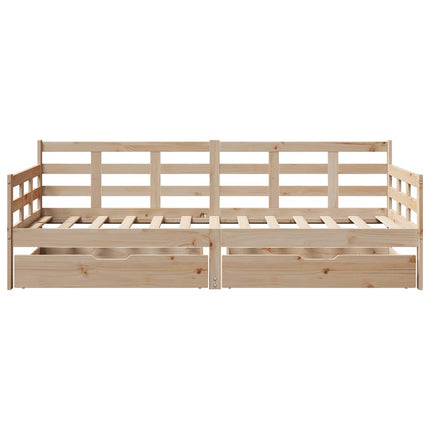 daybed med skuffer 90x190 cm massivt fyrretræ