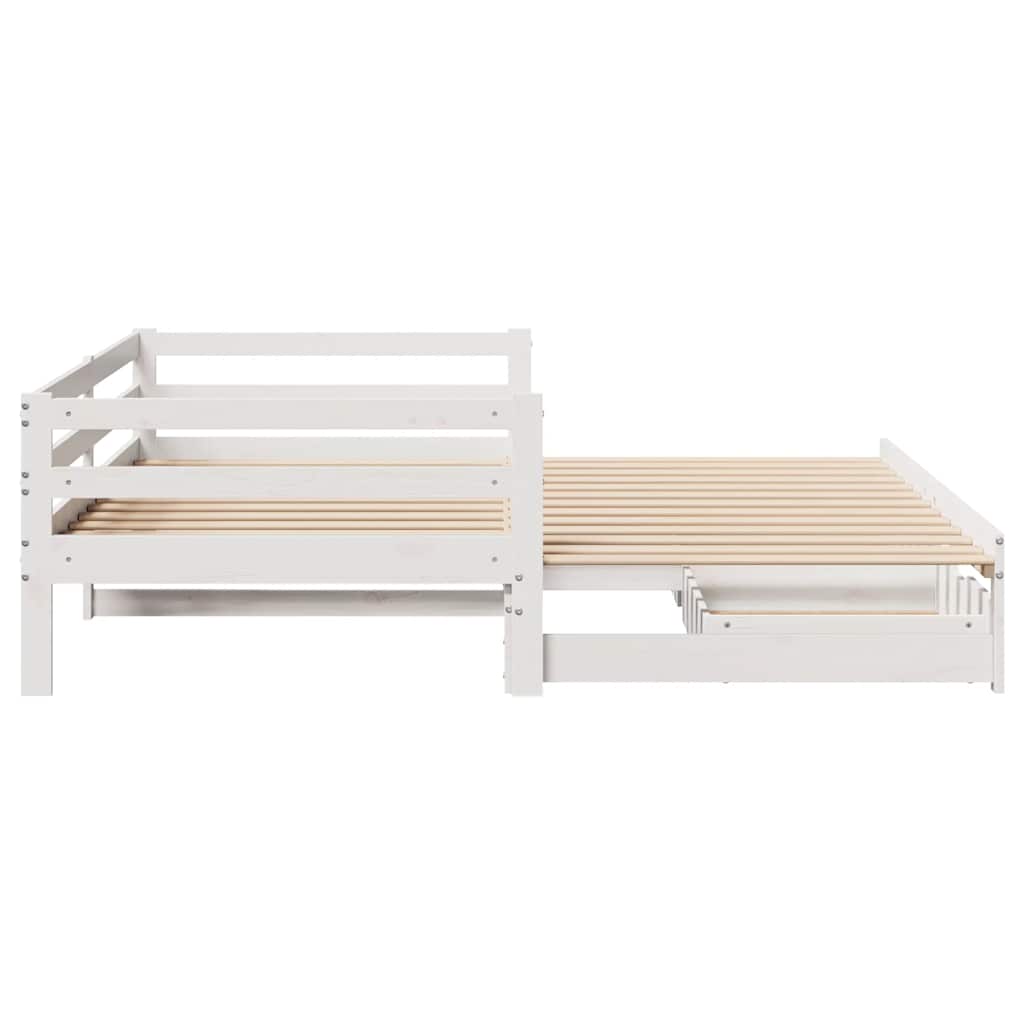 daybed med skuffer 90x200 cm massivt fyrretræ hvid