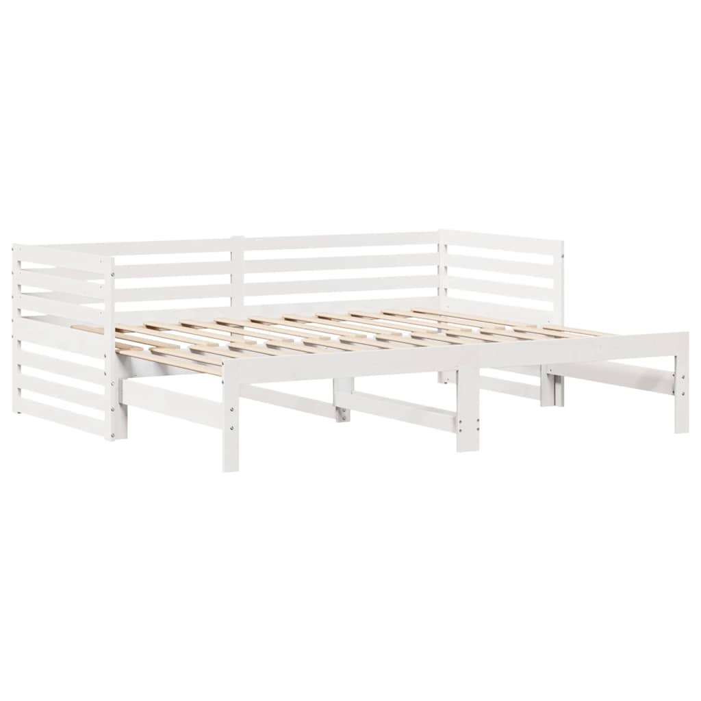 daybed med skuffer 90x200 cm massivt fyrretræ hvid