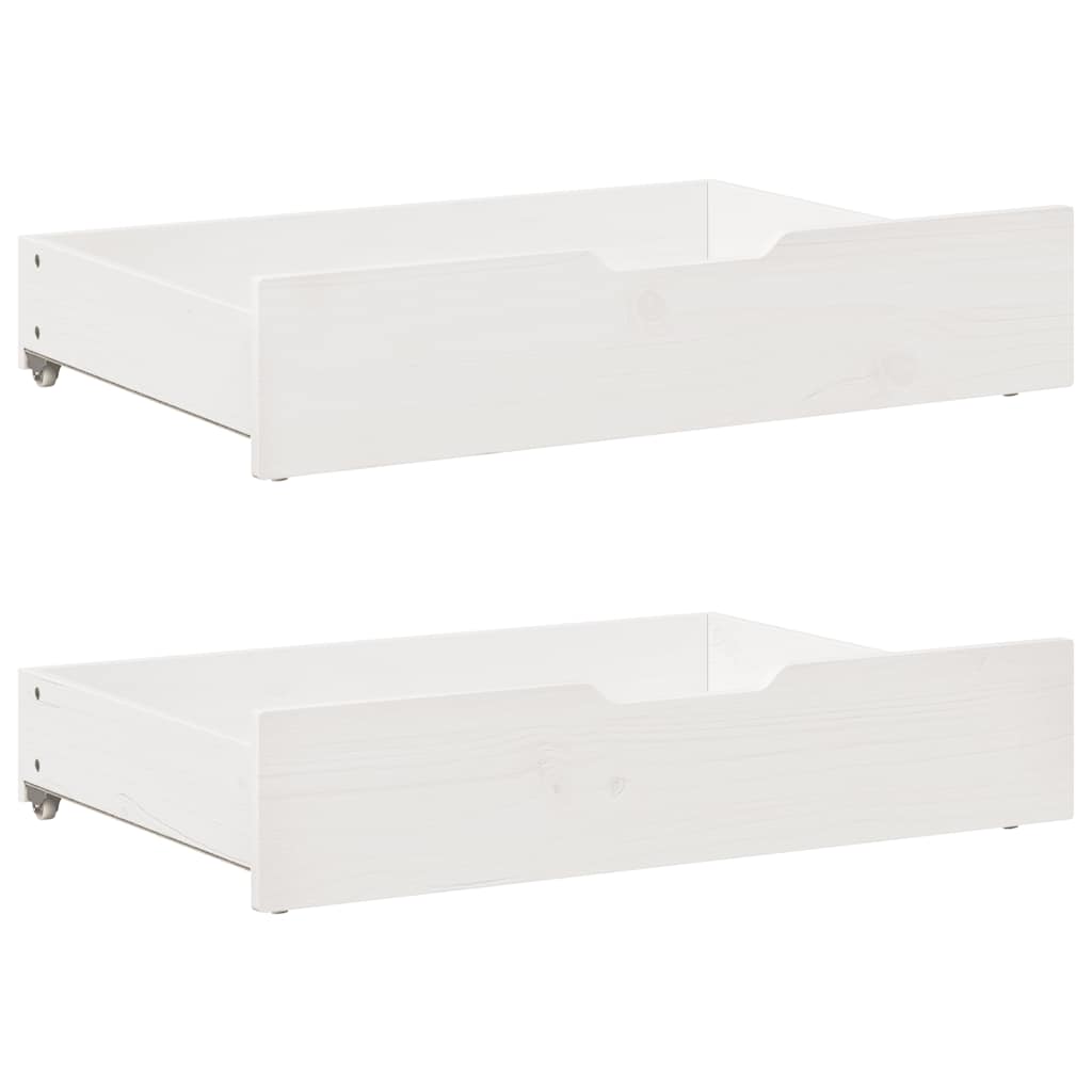 daybed med udtræk og skuffer uden madras 90x200 cm hvid