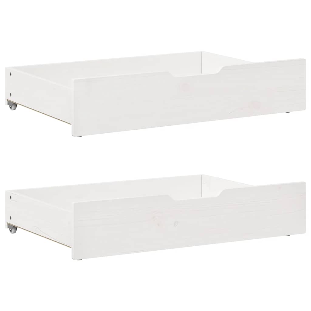 daybed med udtræk og skuffer uden madras 80x200 cm hvid