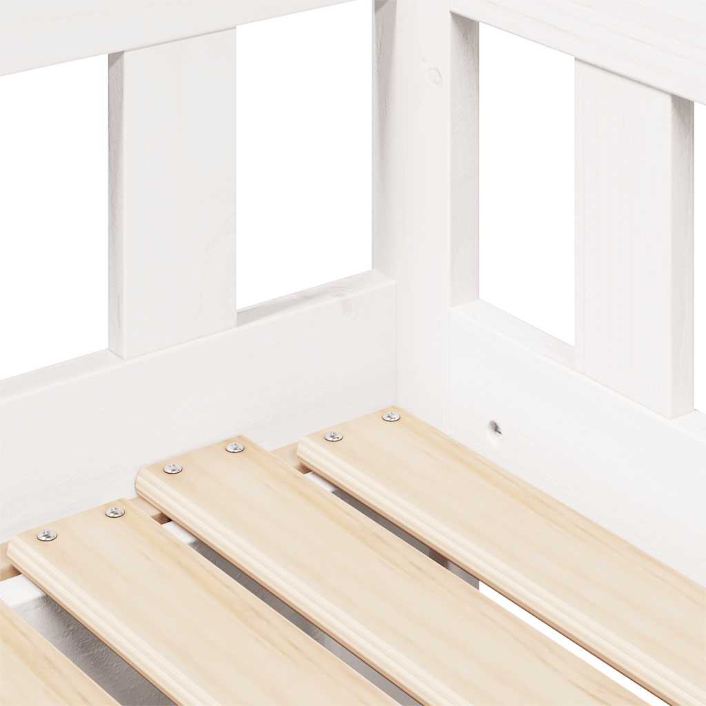 daybed med udtræk og skuffer uden madras 80x200 cm hvid