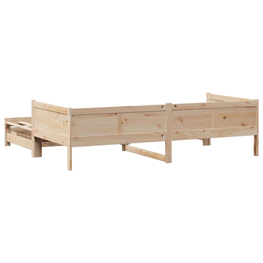 daybed med udtræk og skuffer uden madras 80x200 cm