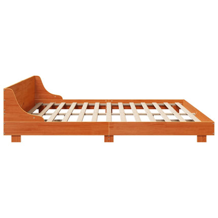 sengeramme uden madras 200x200 cm massivt fyrretræ gyldenbrun