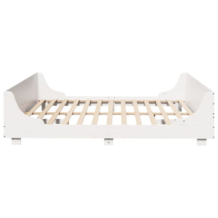 sengeramme uden madras 200x200 cm massivt fyrretræ hvid