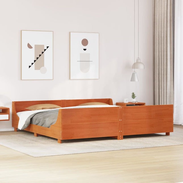 sengeramme uden madras 180x200 cm massivt fyrretræ gyldenbrun