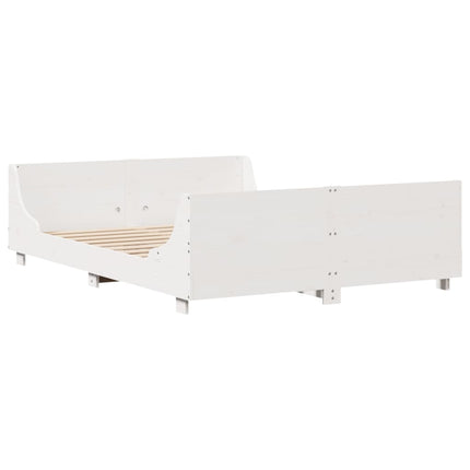 sengeramme uden madras 160x200 cm massivt fyrretræ hvid