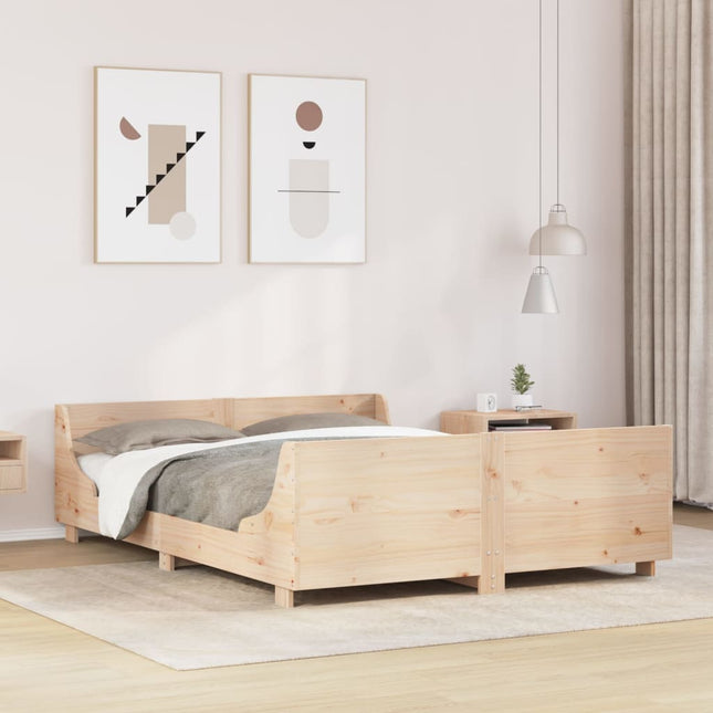 sengeramme uden madras 150x200 cm massivt fyrretræ