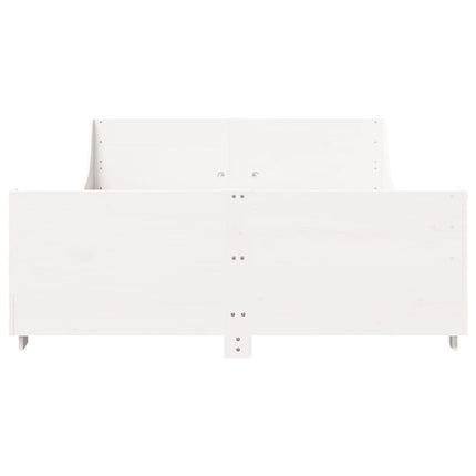 sengeramme uden madras 140x190 cm massivt fyrretræ hvid