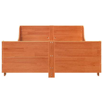 sengeramme uden madras 135x190 cm massivt fyrretræ brun