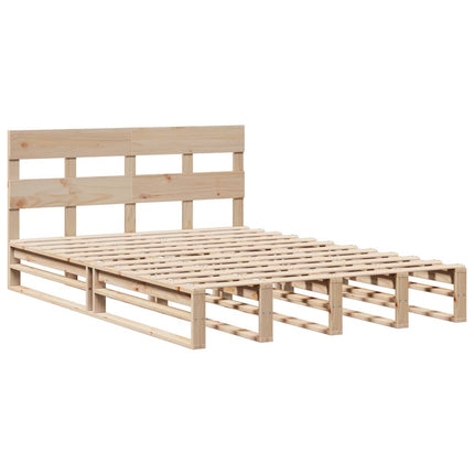sengeramme uden madras 150x200 cm massivt fyrretræ