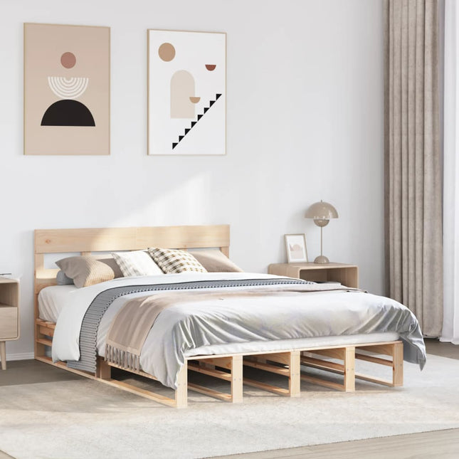 sengeramme uden madras 150x200 cm massivt fyrretræ