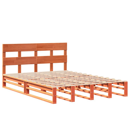 sengeramme uden madras 160x200 cm massivt fyrretræ gyldenbrun