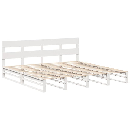 sengeramme uden madras 180x200 cm massivt fyrretræ hvid