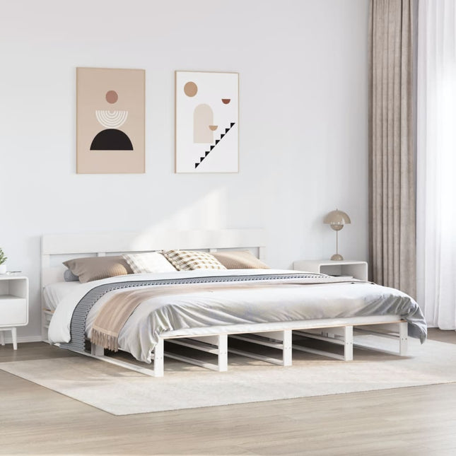 sengeramme uden madras 180x200 cm massivt fyrretræ hvid
