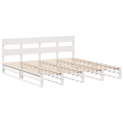 sengeramme uden madras 200x200 cm massivt fyrretræ hvid