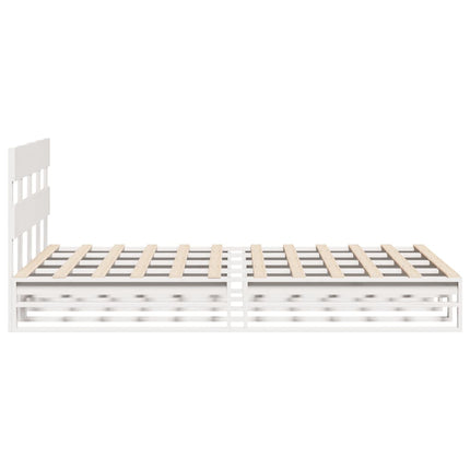 sengeramme uden madras 140x190 cm massivt fyrretræ hvid