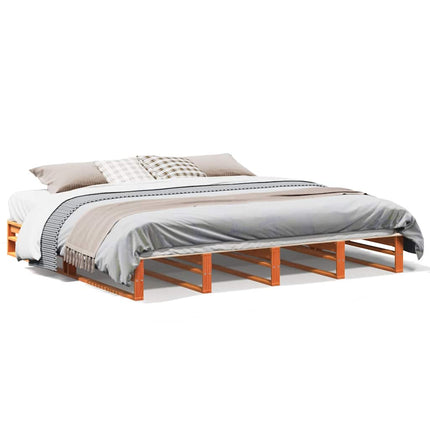 sengeramme uden madras 180x200 cm massivt fyrretræ gyldenbrun