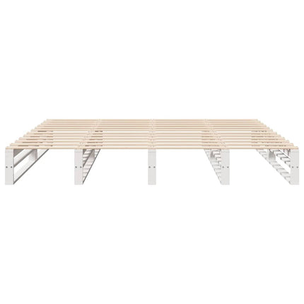sengeramme uden madras 200x200 cm massivt fyrretræ hvid