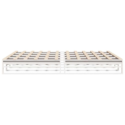 sengeramme uden madras 200x200 cm massivt fyrretræ hvid