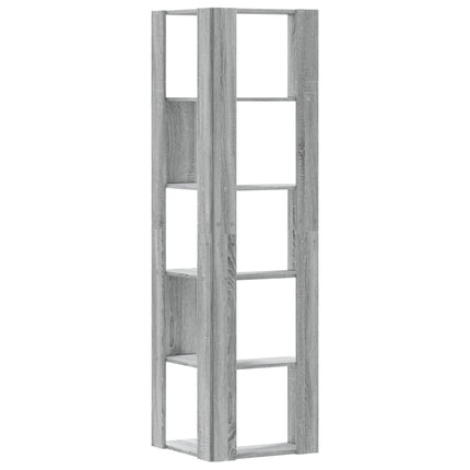 bogreol til hjørne 80x30x154 cm 5 hylder konstrueret træ