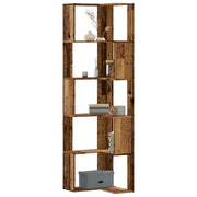 bogreol til hjørne 50x50x179 cm 5 hylder konstrueret træ
