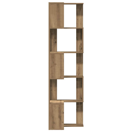 bogreol til hjørne 50x50x179 cm 5 hylder konstrueret træ eg