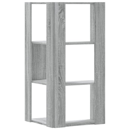 bogreol til hjørne 50x50x102 cm 3 hylder konstrueret træ